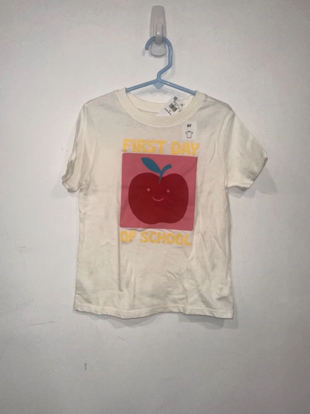 Old Navy First Day of School Apple T Tee Shirt NEW Sz 5T Back To School Unisex
